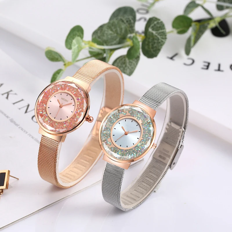 

Magnet Buckle Starry Sky Women Mesh Watch Luxury Ladies Geometric Dial Glowing Watches Quartz Wrist Watch Zegarek Damski