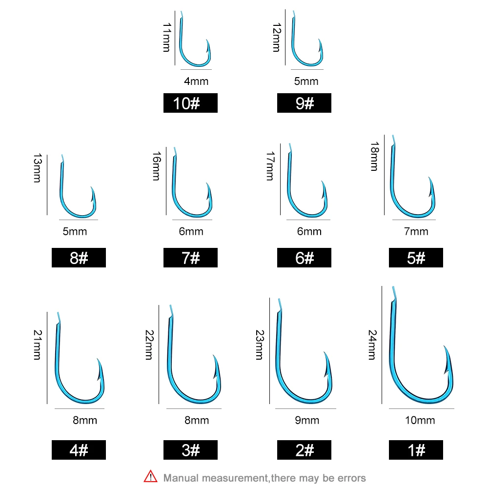 FISH KING 50 шт. рыболовные крючки из высокоуглеродистой стали пресноводные 1-10 #