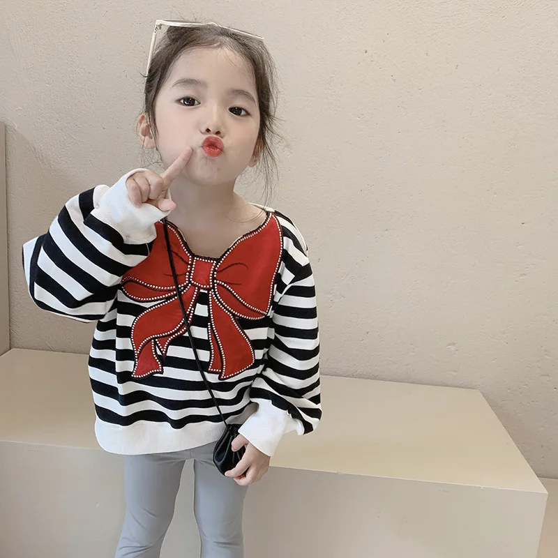 Детская толстовка с бантом новая весенняя Толстовка длинным рукавом для