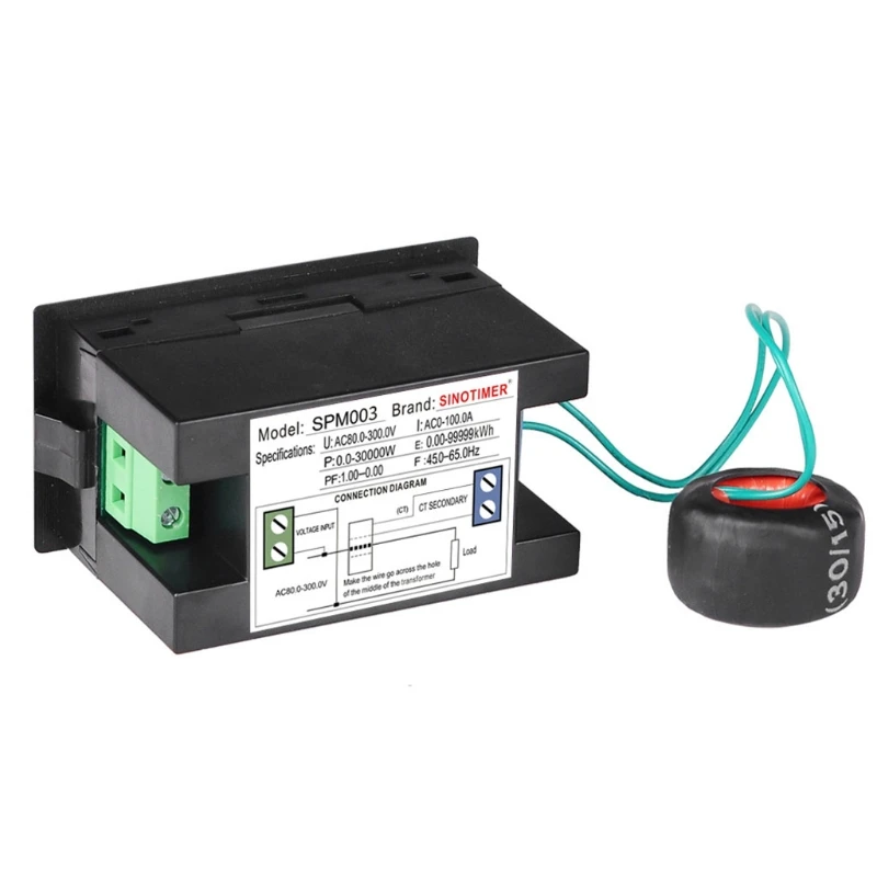 

AC80-300V/AC300-450V 100A LCD Digital Display Voltmeter Electric Energy Meter MOLC