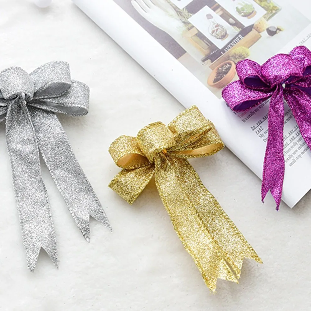 Горячая Распродажа 1 шт. лента бант Рождественский красный золотой серебряный 20