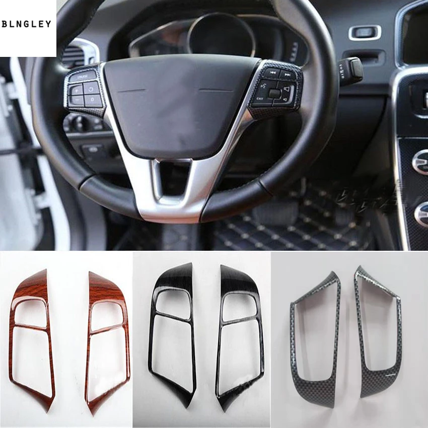 2 шт./лот украшение рулевого колеса из АБС углеродного волокна или древесины для