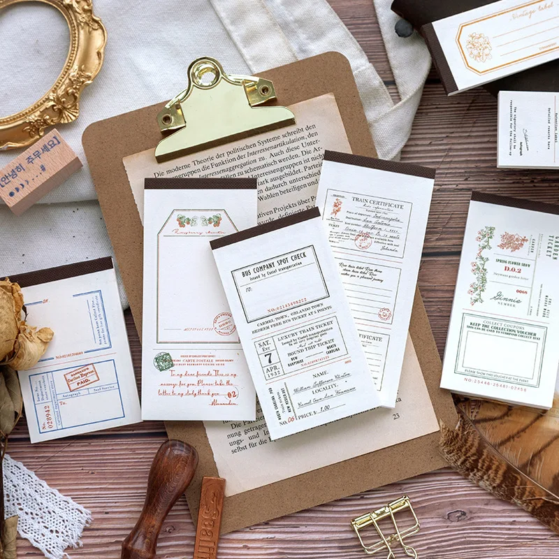 Стикеры для заметок в ретро стиле простые бумажные стикеры 50 листов дневник