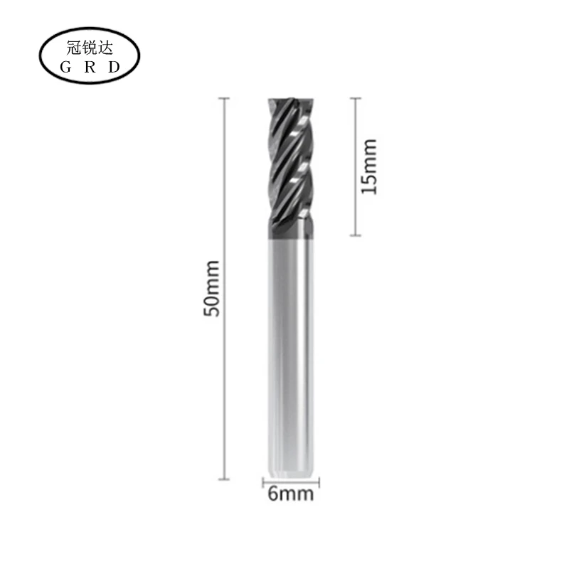 1 шт. Hrc45 4 Флейта Концевая фреза 50L 75L 100L 1mm1.5mm 2mm 3mm 4mm 6mm фрезерный станок с ЧПУ|Фреза|