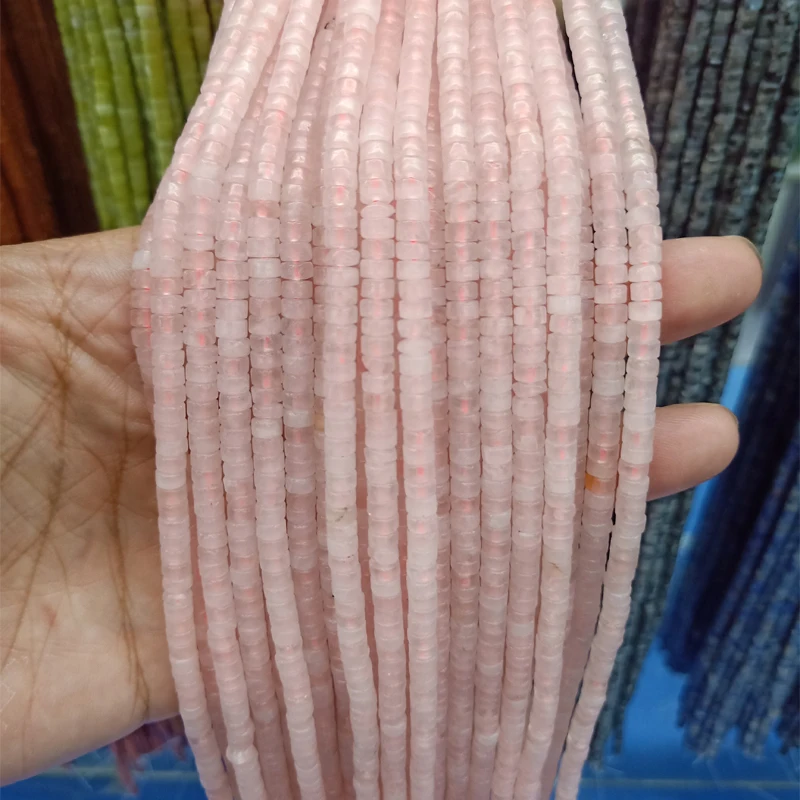 Бусины Из Натурального Розового кристаллический камень 2x4 мм для изготовления