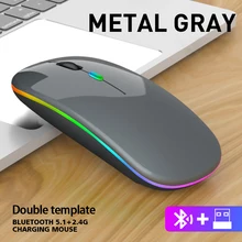 Wireless Mouse LED Computer Mouse Gaming Silent Rechargeable Ergonomic Mause With LED Backlit USB Mice For PC Laptop