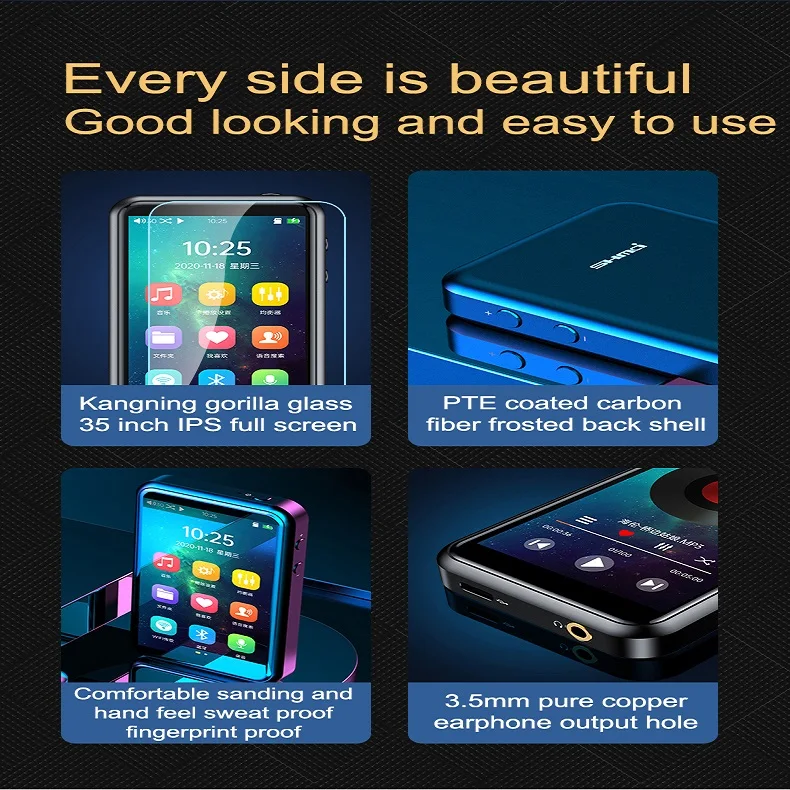 SHMCI C7 HiFi аудио без потерь Bluetooth MP3 музыкальный плеер Встроенный 32 Гб DSD 256