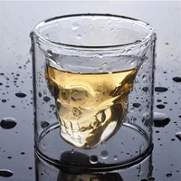 skull head shot glass fun creative designer crystal party wine cup for whiskey wine vodka bar club beer 25ml transparent beer
