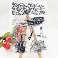coastline transparent clear silicone stamp seal diy scrapbooking photo album decorative rubber stamp painting template stencils