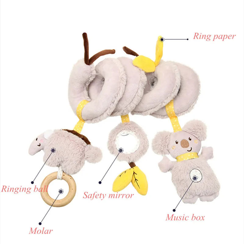 Koala bed hanging Игрушки для новорожденных 0-12 месяцев, музыкальные мягкие игрушки для коляски, мягкие игрушки для животных, детская кроватка, подвесная развивающая игрушка-погремушка для младенцев - Цвет: Koala bed hanging