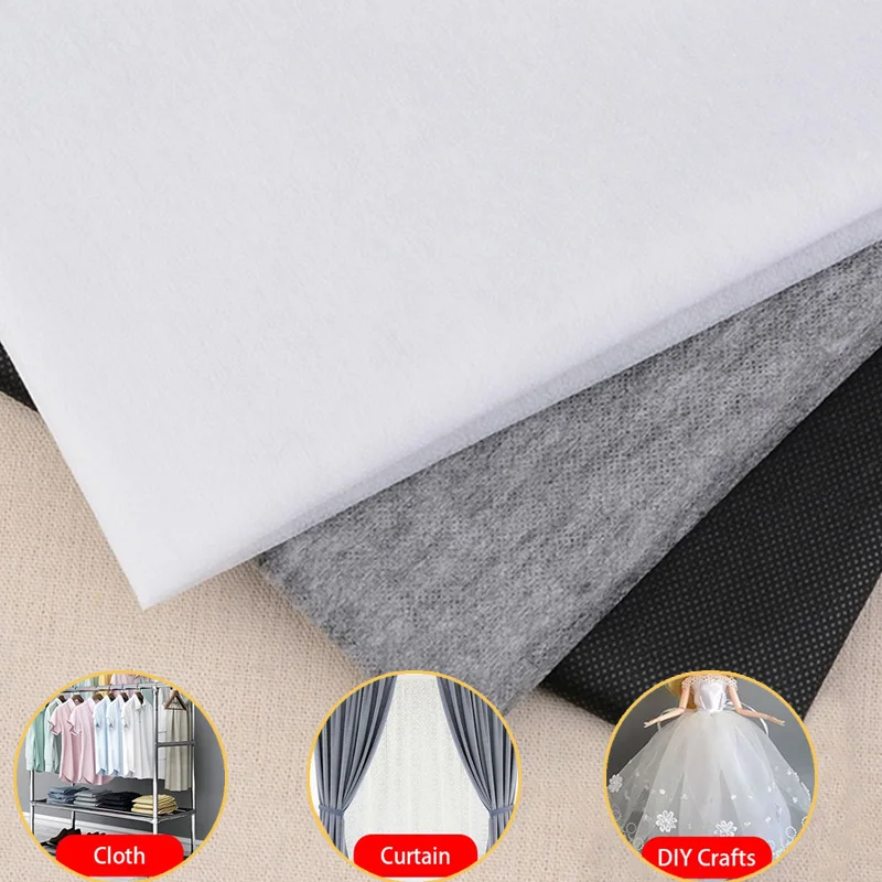 

100cm White Grey Black Easy Iron On Sewing Fabric Join Patchwork Interlining Double Faced Adhesive Batting 25g/45g