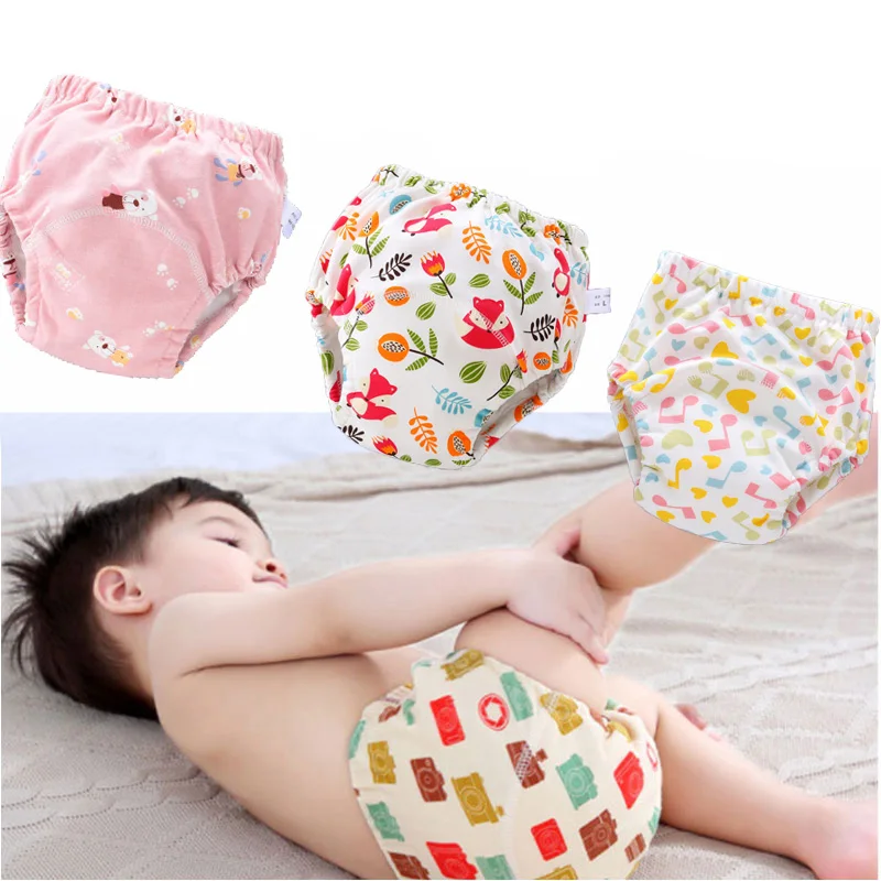 Pa&ntilde;ales reutilizables para beb&eacute;, bragas de entrenamiento para orinal para ni&ntilde;os, pa&ntilde;al de tela ecol&oacute;gica lavable, pa&ntilde;al de algod&oacute;n para ni&ntilde;o-1