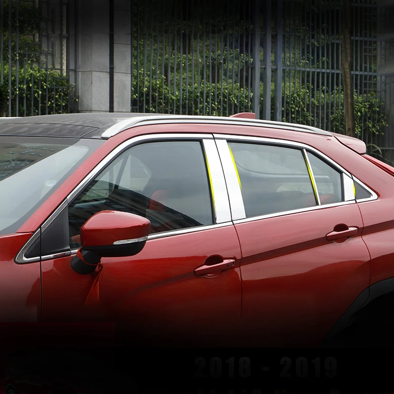 

Для Mitsubishi Eclipse Cross 2018 2019 накладки из нержавеющей стали на столб окон автомобиля блестки отделка стикер внешние аксессуары