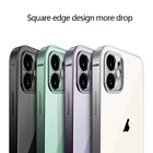 Чехол с квадратной рамкой для iPhone 11 12 13 Pro Max X XR Xs Max 6 6s 7 8 Plus, роскошный тонкий мягкий прозрачный защитный чехол для камеры