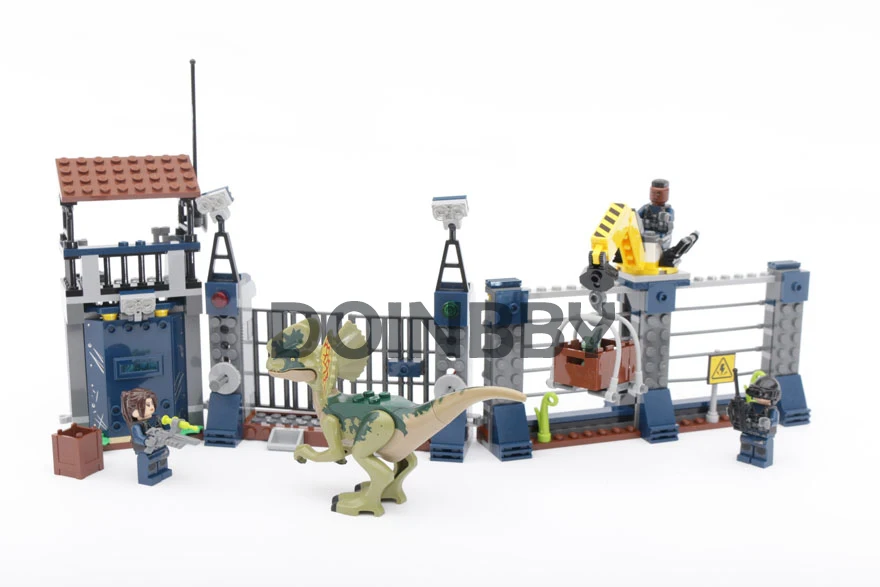 Dilophosaurus Outpost Attack 10923 Юрский Мир серии 389 шт. Парк Юрского периода строительные блоки модель детских игрушек 75931
