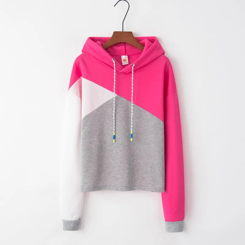 

kywommnz Women, Sweater, New,Plus Velvet,Stitching,Contrast Color,Hood, Pullovers,Long Sleeves,Sweaters,Spring Autumn 2021, E468