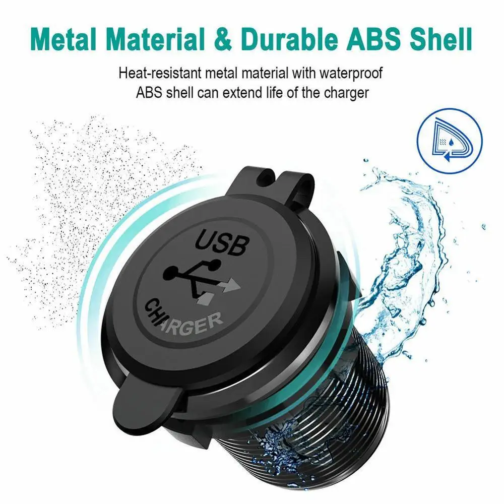 

Quick Charge 3.0 Mobile Car Charger Dual USB Car Charger Quick Charge Adapter 2 Port USB Charger QC3.0 with Aperture Waterproof