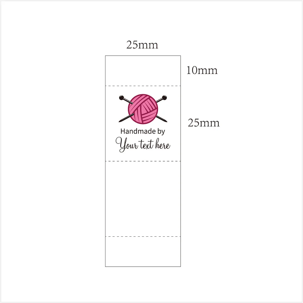 Fold Over Fabric Garment Tags For Handmade Items Customise Your Text 25mm Sewing Knitted Crochet Handsewn (MD2119) | Дом и сад