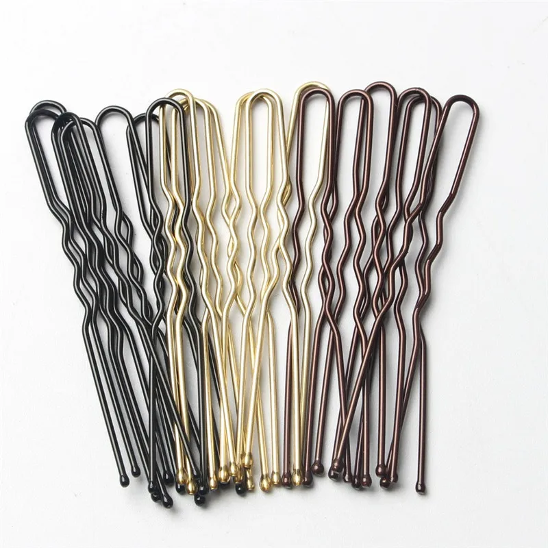 

50Pcs/Bag 5cm 6cm U Shaped Alloy Hairpins Waved Hair Clips Simple Metal Bobby Pins Barrettes Bridal Hairstyle Tools Hair Pins