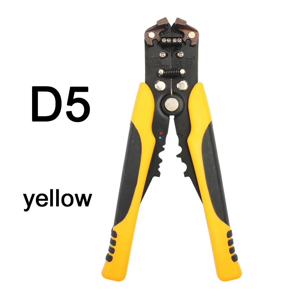 HSD5 YELLOW HS-D1 0,2-мм2 AWG24-10 дизайн многофункциональные автоматические плоскогубцы для зачистки кабеля Зачистка обжимка проводов инструменты для резки желтого цвета - Цвет: HSD5 YELLOW