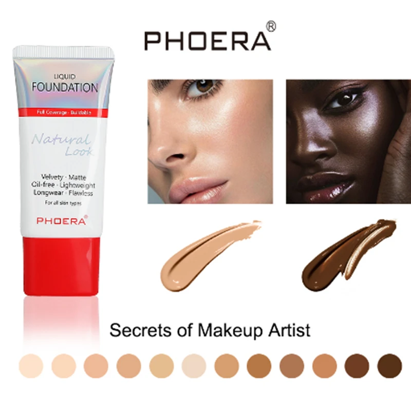PHOERA Foundation 30 мл минеральное Сенсорное масло контроль за кожей Жидкая основа для