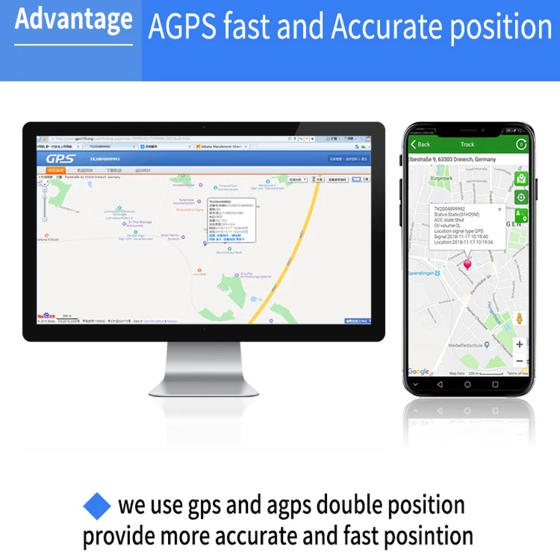 GPS-трекер MOLA 3G WCDMA TK203 водонепроницаемый пыленепроницаемый в режиме реального