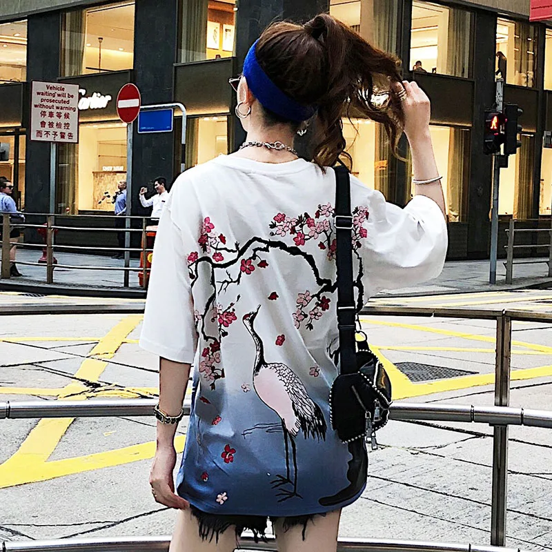2019 хип хоп Мужская футболка уличная японская градиентная Футболка Harajuku Sakura Cherry