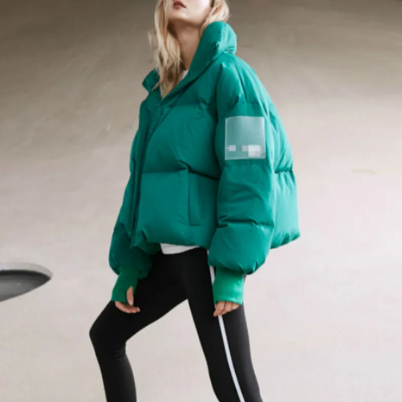 Портативное Женское зимнее хлопковое пальто с ремешком стоячий воротник фонарь