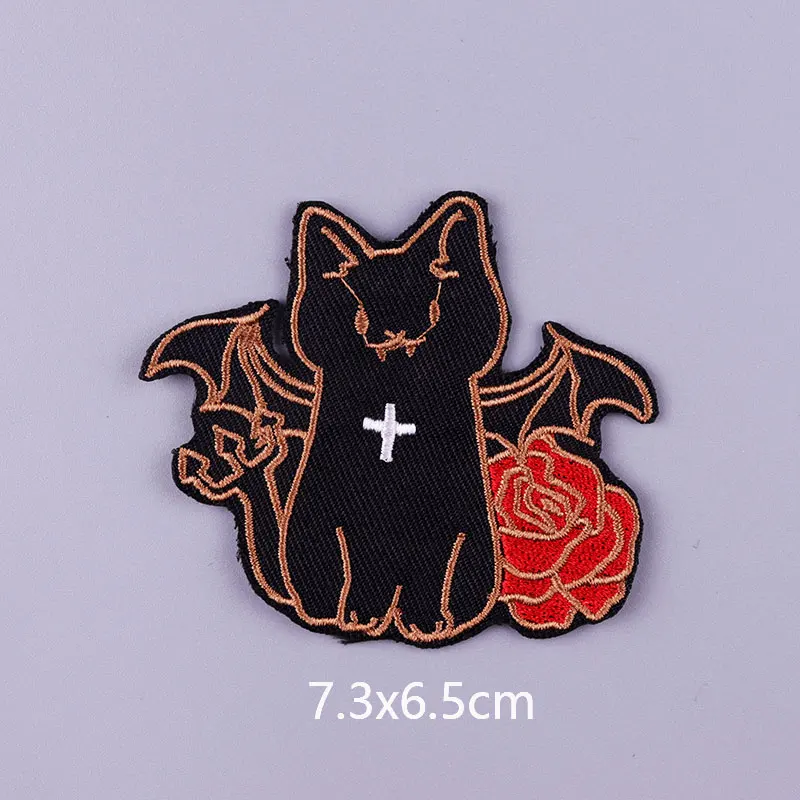 Нашивки с вышивкой в виде кошки нашивки полоску на одежду футболку милые