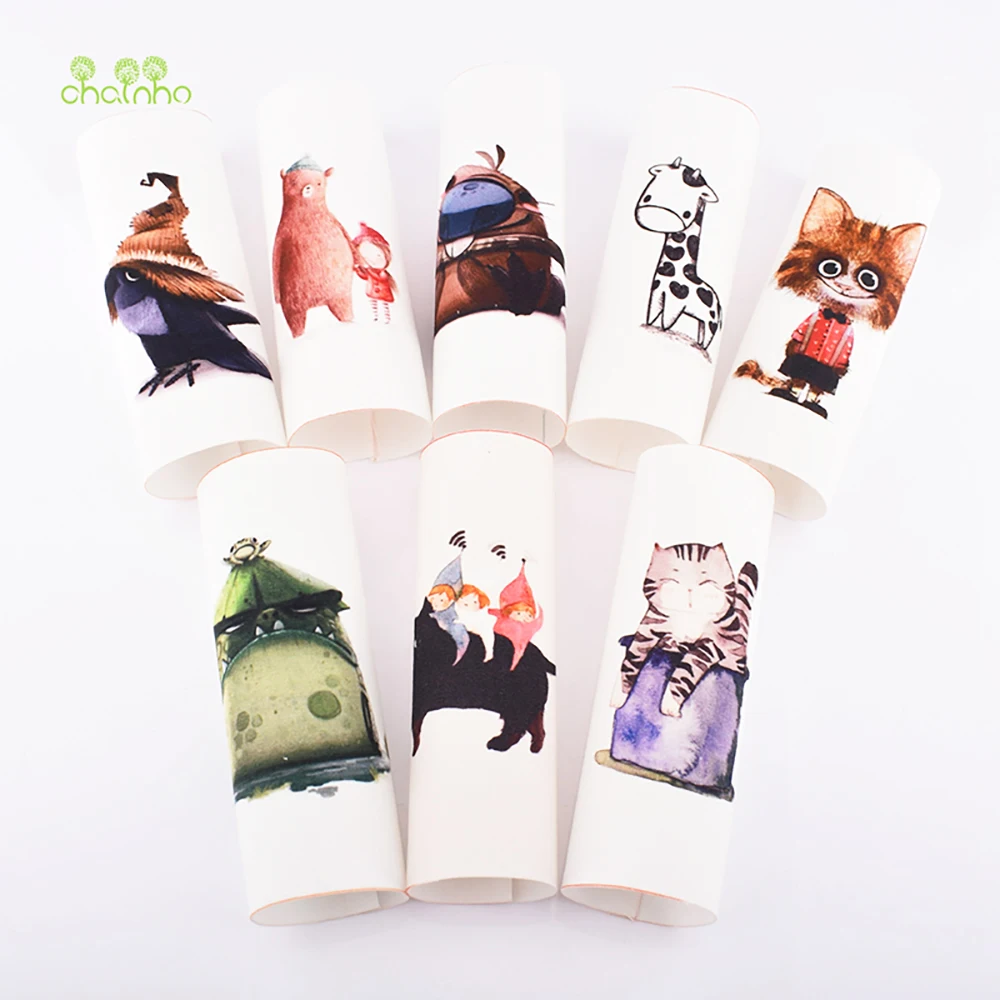 

Chainho,Cotton Canvas Hand Dyed Fabric,Cute Cartoon,For DIY Sewing,Purse,Bag,Book Cover,Home Decoration Material,15x15cm,8pcs
