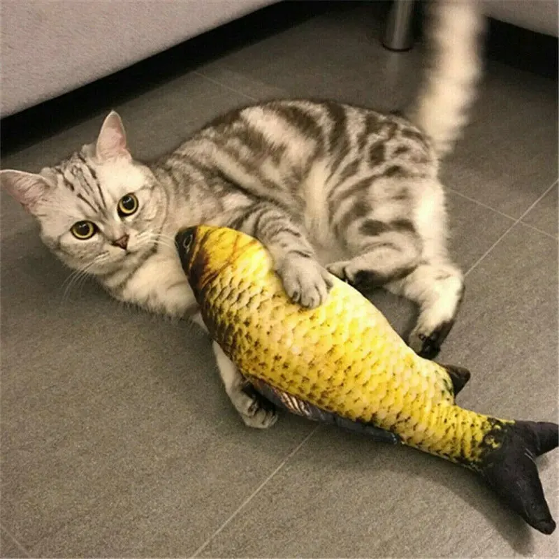 

Moving Fish Electric Toy For Cat Usb Charger Interactive Cat Chew Bite Toys Catnip Supplies Kitten Fish Flop Cat Wagging Toy