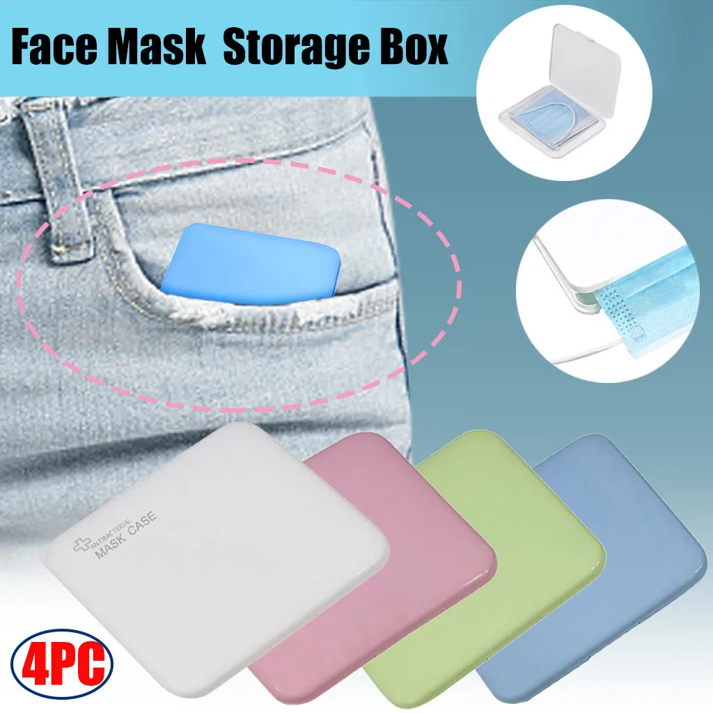 

4pcs Portable Face Mask Storage Bag Pollution Prevention Not Including Face Mask Mask Storage Case Thicken Caja Mascarillas A40