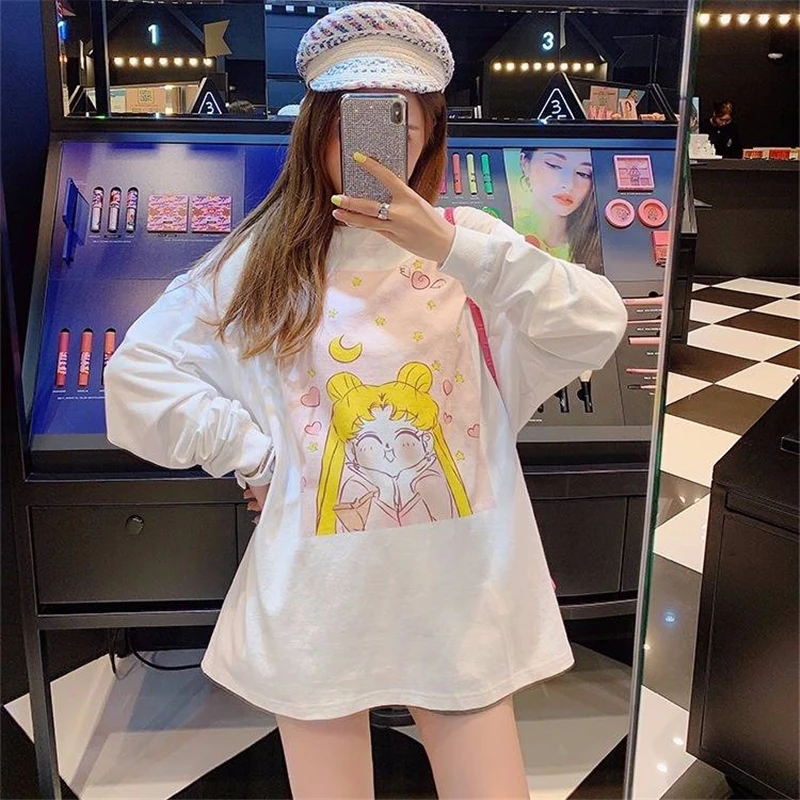 2 Япония футболка аниме Cardcaptor Sakura прозрачная карта Сакура КИНОМОТО длинный рукав унисекс Мужские и женские осенние Футболки Уличная Женская - Цвет: 2