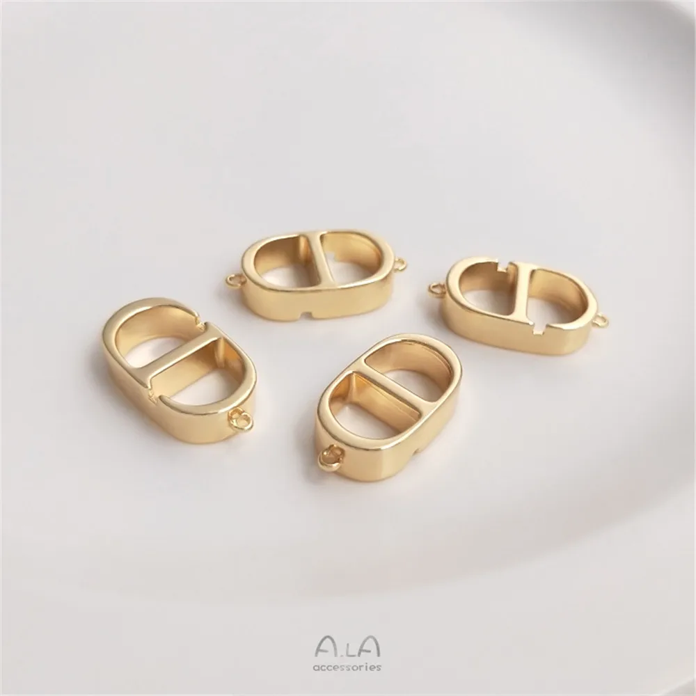 

Double hanging pearl necklace bracelet link CD day buckle pendant DIY handmade accessories