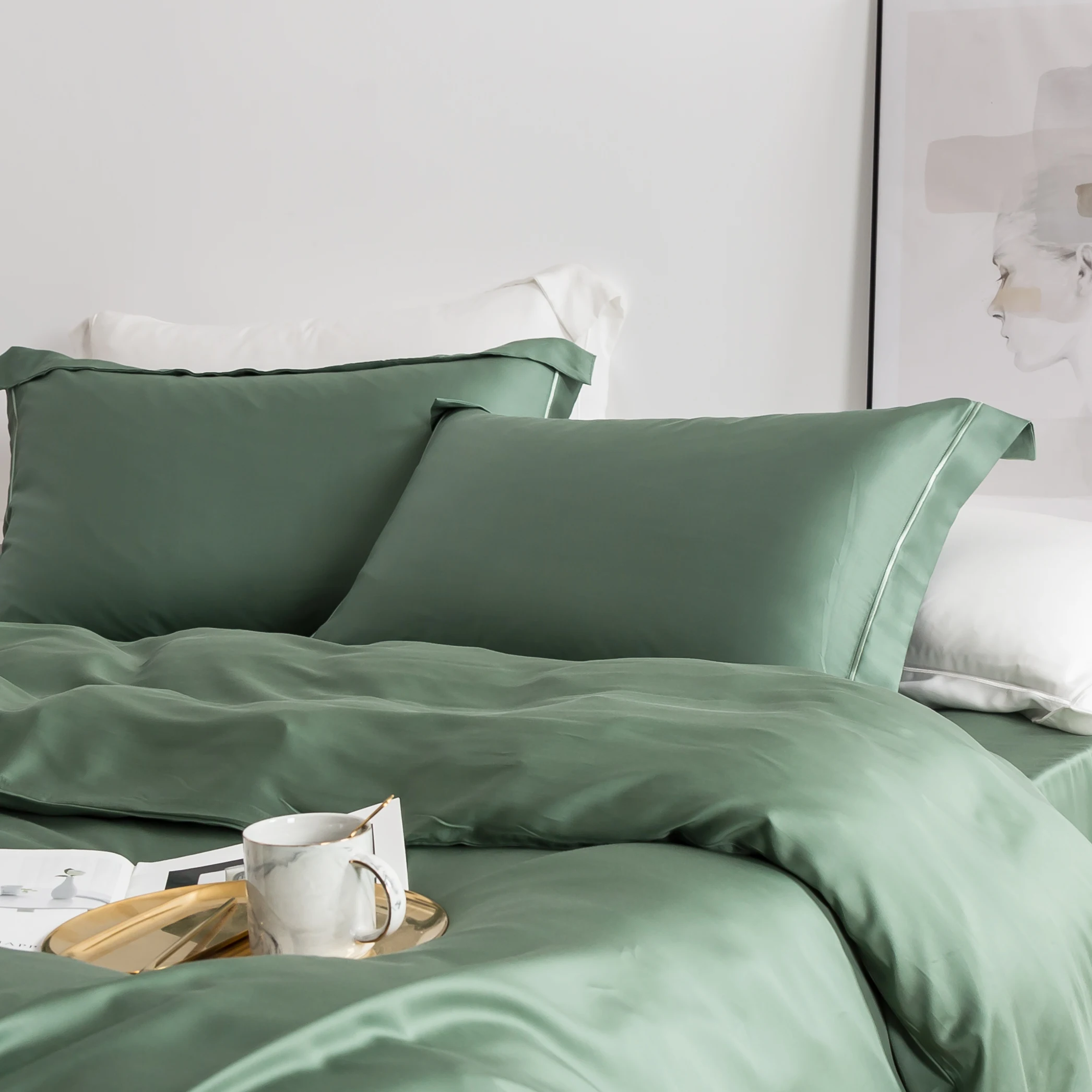 Комплект постельного белья Lanlika из 100% натурального шелка 25 Момми | Дом и сад