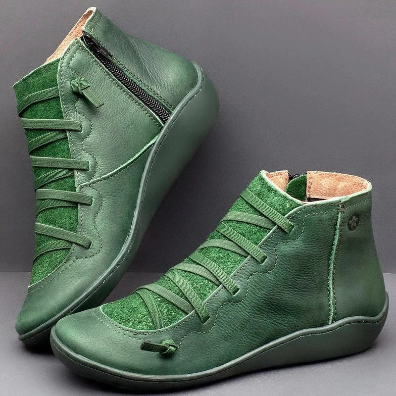 

Women Autumn Winter Snow Boots Genuine Leather Ankle Spring Flat Shoes Short Brown Botas with Fur 2020 Female Lace Up Boots
