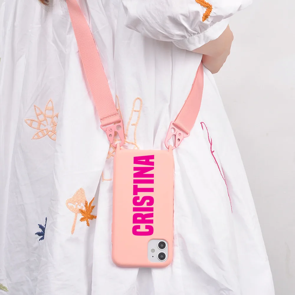 Чехол для телефона с ремешком на заказ iPhone 11 12 Pro Max цепочкой через плечо и шнурком
