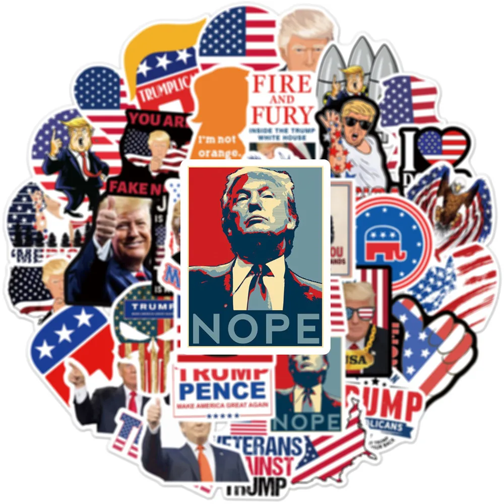 103050pcs trump funny scrapbooking stickers packs waterproof skateboard luggage motorcycle guitar graffiti kids decals toys free global shipping