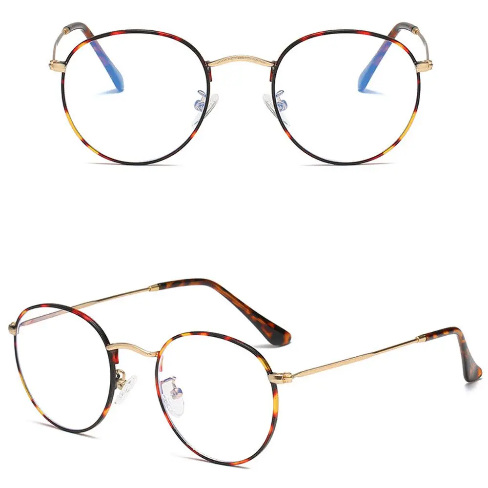 

Классические очки с защитой от синего света, круглые металлические оптические оправы, компьютерные очки, защита глаз, ультралегкие очки