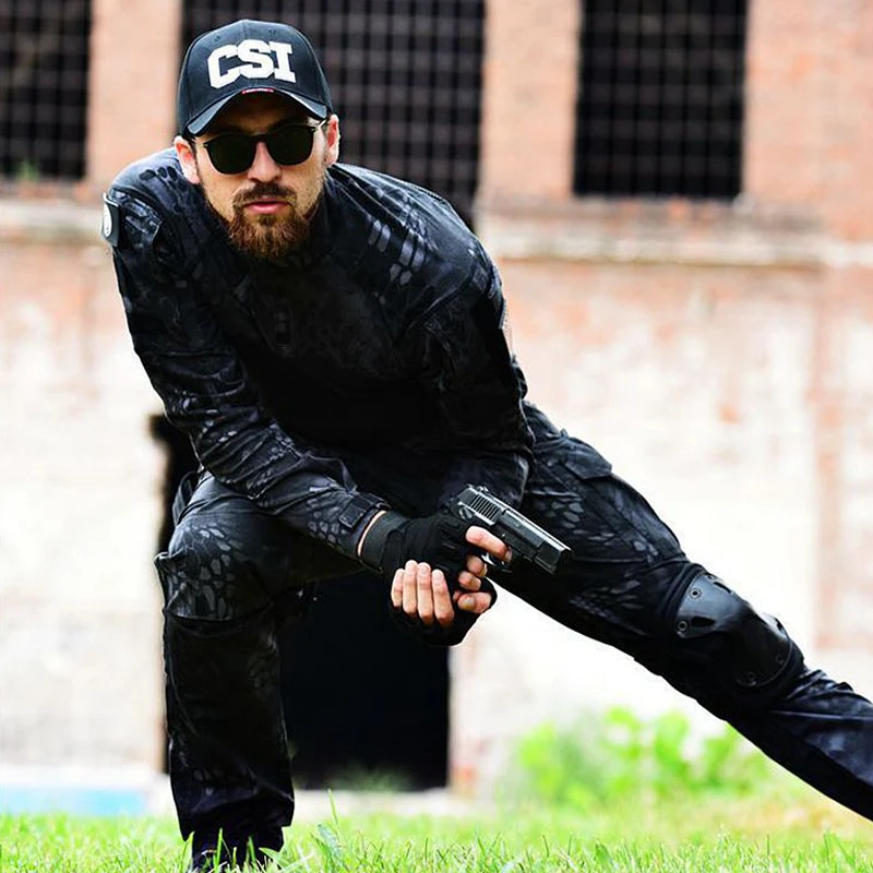 Tactical FG Long-sleeved Frog Suit Men Hunting Camouflage Clothes Shirt + Pants US Military Army Combat Training Uniform S-XXL | Спорт и