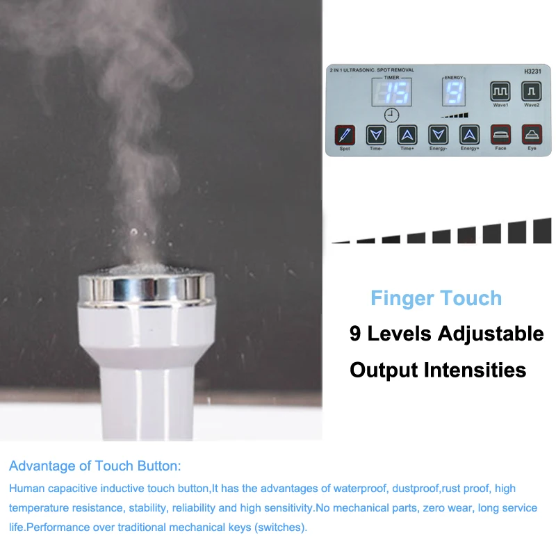 Beste Vrouwen Schoonheid Massager Ultrasone Facial Machine Huidverzorging Sproet Spot Verwijderen Echografie Hoge Frequentie Gezicht Lift Anti Aging