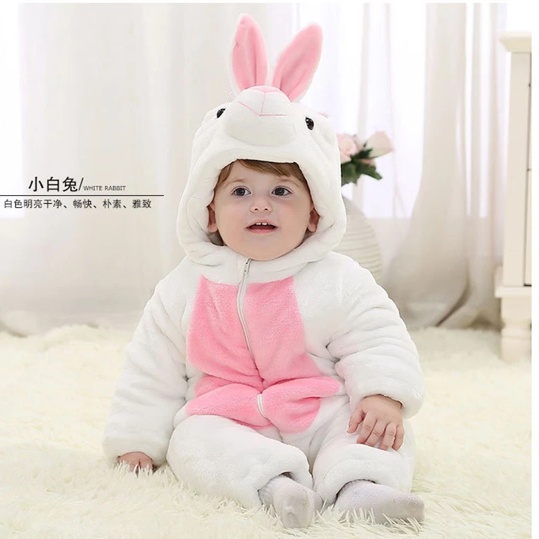 Зимняя детская одежда с розовым Кроликом Детский комбинезон для девочек унисекс