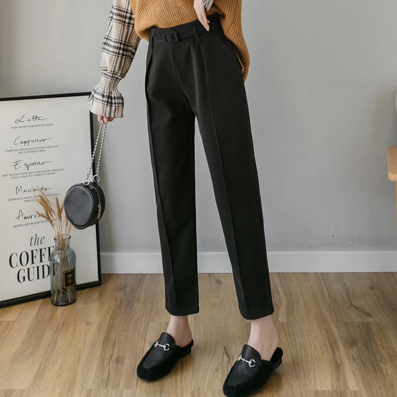 Mozuleva элегантные теплые штаны-шаровары для женщин с высокой талией поясом женские