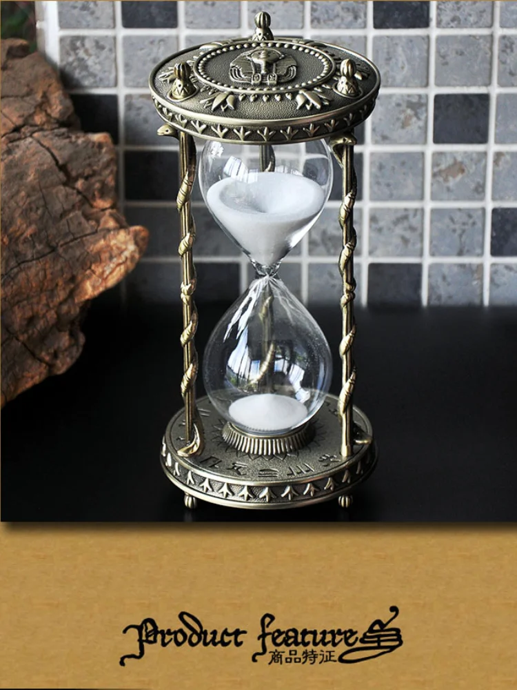

Reloj de arena Vintage para decoracion del hogar, reloj de arena con Ampulheta de 30 minutos, de Metal, para escritorio, regalo