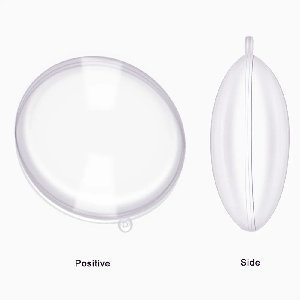 

10pcs Plastic Clear Flat Ball Fillable Transparent Christmas Baubles Home Decor Christmas Party Decoration Gifts Box 7/9/11cm