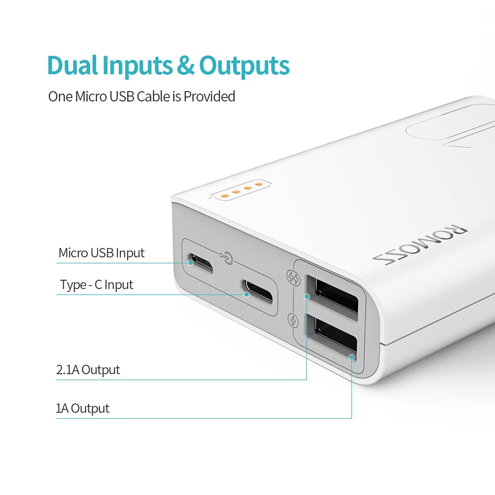 Romoss Sense4 Mini Power Bank 10000 мАч Быстрая зарядка Powerbank портативное Внешнее зарядное