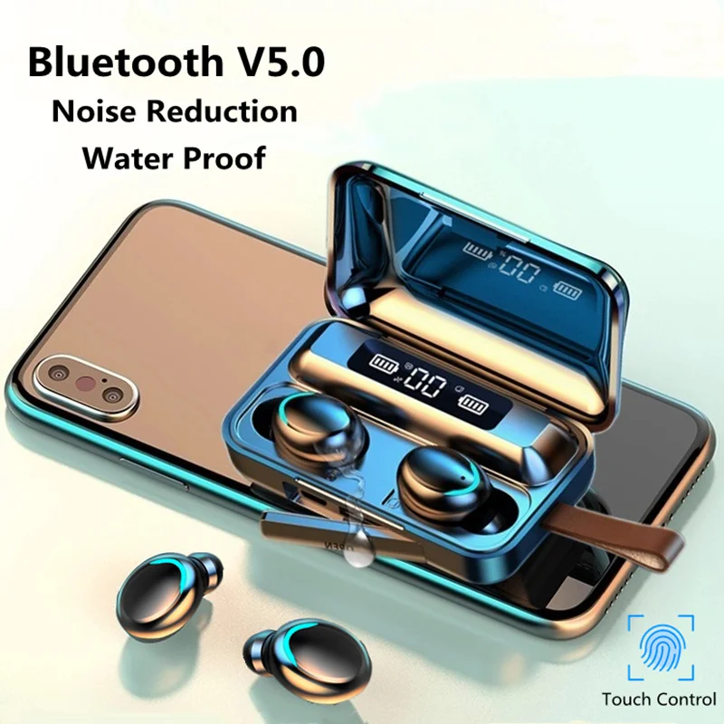 

Беспроводная гарнитура, мини TWS и Bluetooth, шлем и 2200 мА · ч, зарядное устройство 9D, стерео высокое качество, спорт, водонепроницаемость, микрофон