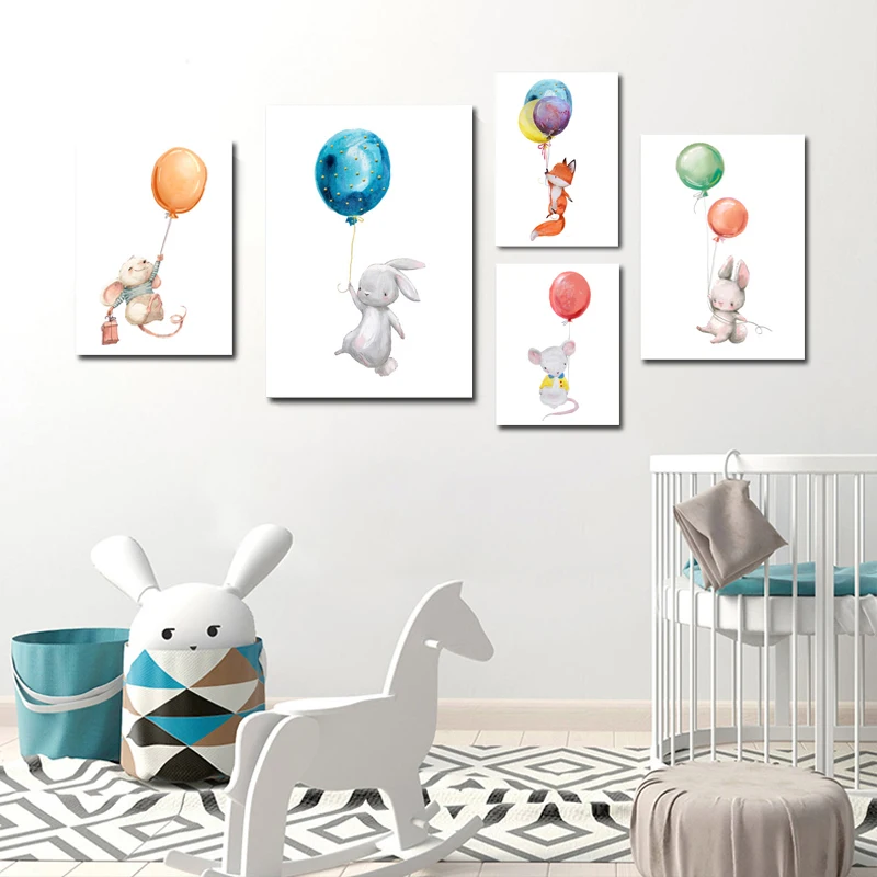 Постер на холсте с изображением животных ежа кролика | Дом и сад