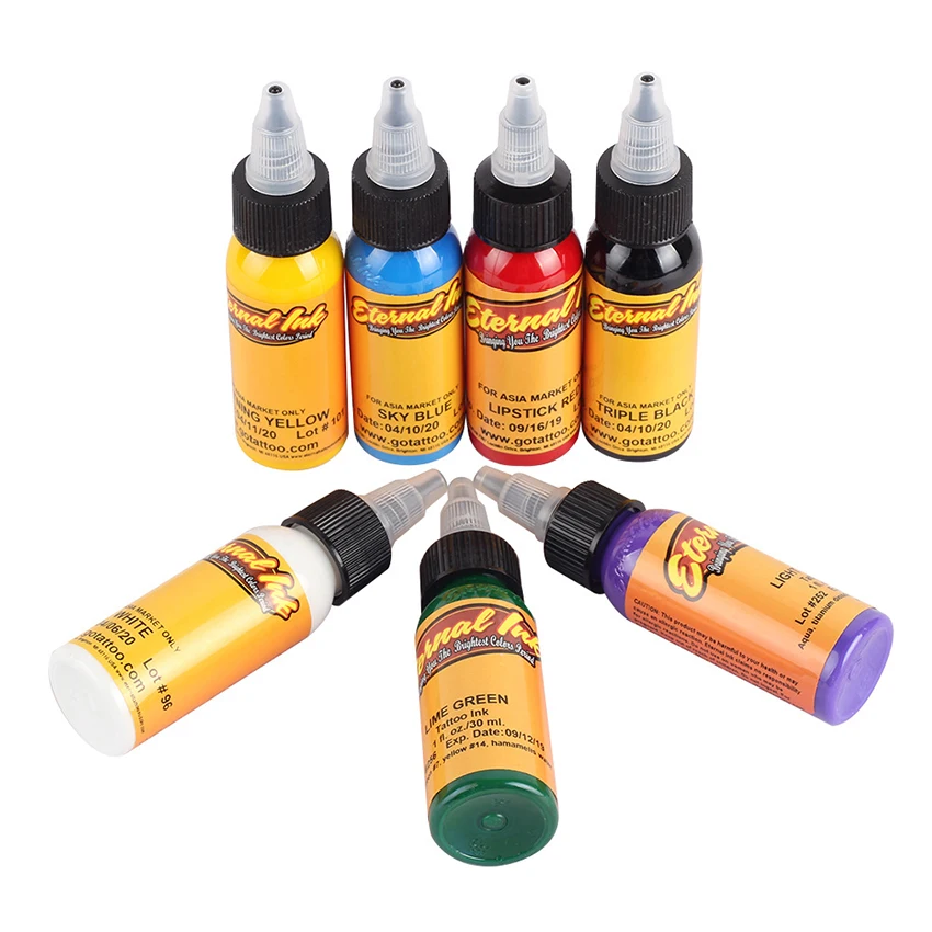 Оптовая продажа Новое поступление 30 мл/бутылка 16 цветов стойкие тату чернила