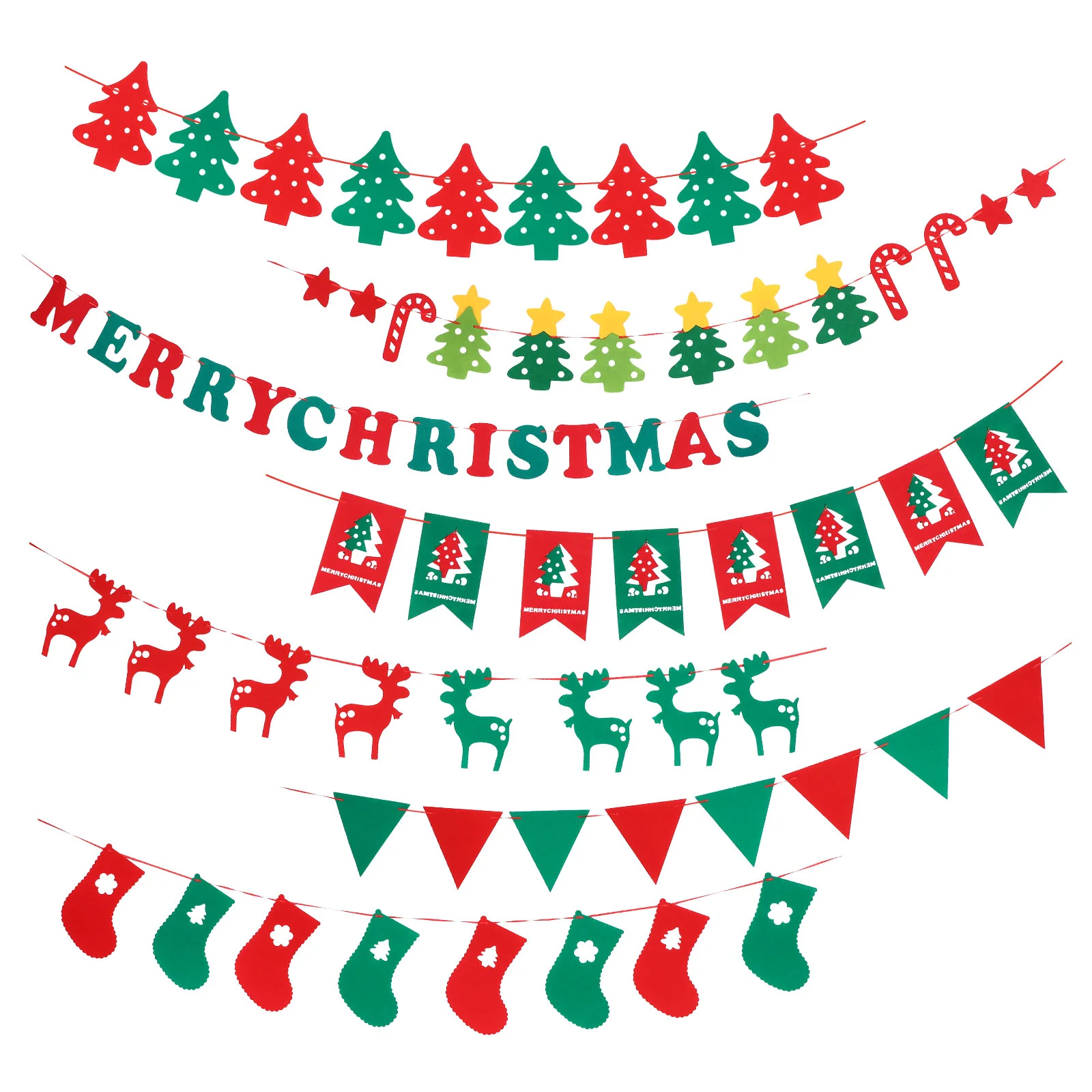 

7 Pcs Merry Christmas Banner Christmas Banner Decor Flag Christmas Decoration